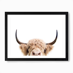 Peeking Cow Animal Art Print