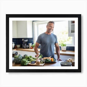 Healthy Man In Kitchen 2 Art Print