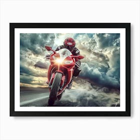 Motorcycle Rider On The Road 6 Poster