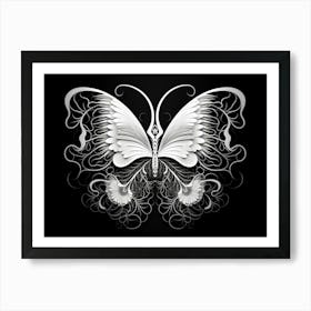 Surreal Symmetry Abstract Black And White 8 Art Print