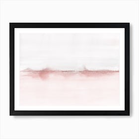 Watercolor Landscape 5 Soft Pink And Gray Line Art Print