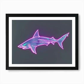 Neon Purple Bull Shark 3 Art Print