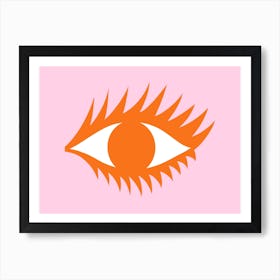 Orange Eye on Pink Art Print