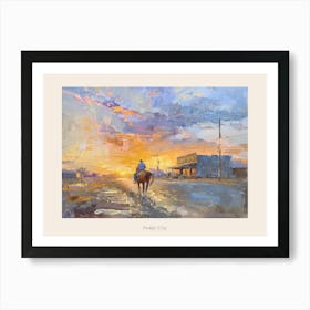 Western Sunset Landscapes Dodge City Kansas 2 Poster Art Print