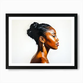 Side Profile Of Beautiful Woman Oil Painting 149 Art Print