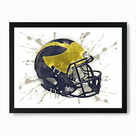 Michigan Wolverines NCAA Helmet Poster Art Print