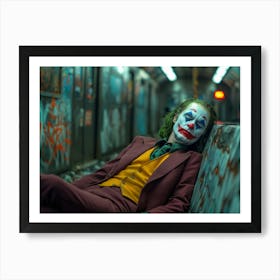 Joker In A Subway,Joker,Sleep,Marvel,Gotham,Batman,Joker Face, Art Work, Art Art Print