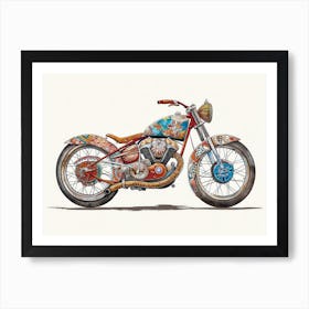 Vintage Colorful Scooter 25 Art Print