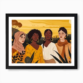 Women In Hijabs Art Print