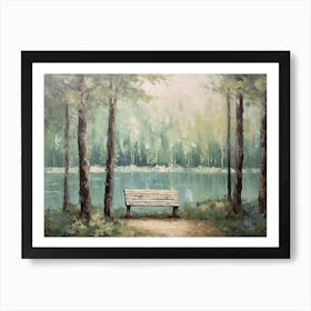 Bench In The Woods Art Print
