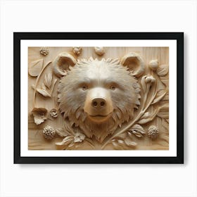 Bear Carving 2 Art Print