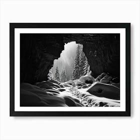 Monochrome Photograph Capturing The Stark Contrast Between Hyper White Textures Such As Freshly Fal Art Print