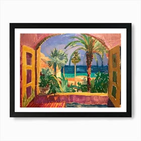 Mallorca From The Window View Painting 2 Art Print