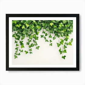 Curly Ivy Leaves Isolated on Light Background Art Print