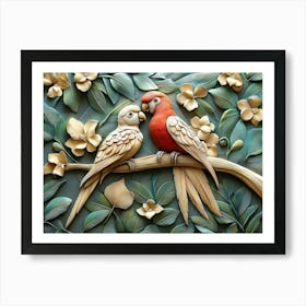 Beautiful Parrot 3d 6 Art Print