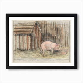 Pig In Front Of His Room Near A Trough (1900), Theo Van Hoytema Art Print