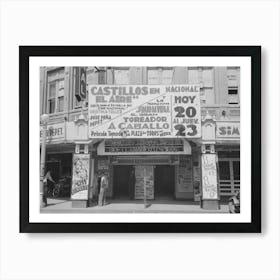Front Of Movie Theatre, San Antonio, Texas By Russell Lee Art Print