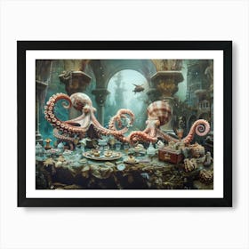 Underwater Scene Octopussy 1 Art Print