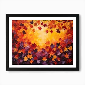 An Abstract Design Of Autumndisplaying A Group Of Maple Leaves With A Brilliant Interplay Of Leaf T (3) 2 Art Print