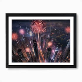 New Year Fireworks Art Print