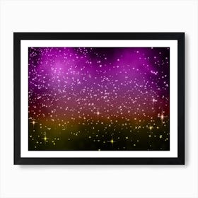 Ultra Violet Shining Star Background Art Print