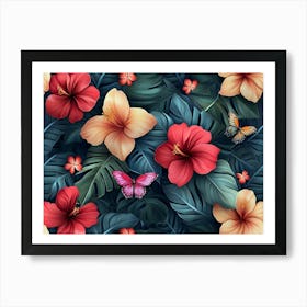 Exotic Tropical Pattern Affiche