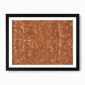 Abstract Background With A Repeating Pattern Of Small, Uneven, Brown Squares 2 Art Print