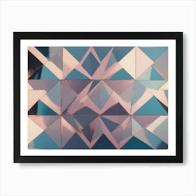 Abstract Image Of A Geometric Pattern Made From Reflective, Colorful Triangles Art Print