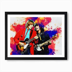 Smudge Of Portrait Alex Lifeson And Geddy Lee Live Concert Band Rush Art Print