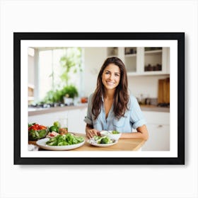 Healthy Woman In Kitchen 2 Art Print