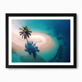 Palm Tree On The Beach Art Print