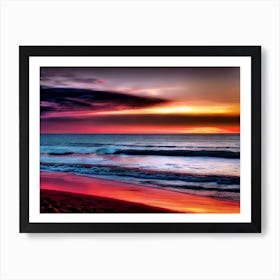 Sunset At The Beach 327 Art Print