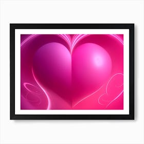 A Glowing Pink Heart Vibrant Horizontal Composition 18 Art Print