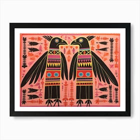 Crow 1 Folk Style Animal Illustration Art Print