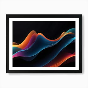 Abstract Image Of Colorful, Glowing Waves On A Black Background, Creating A Dynamic And Energetic Effect 9 Art Print