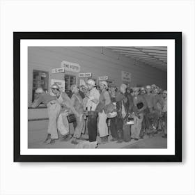 Construction Workers Getting Paid Off, Shasta Dam, Shasta County, California By Russell Lee Art Print