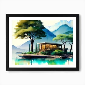 House By The Lake 1 Art Print