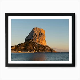 Peñón de Ifach and Calpe marina at sunset Poster