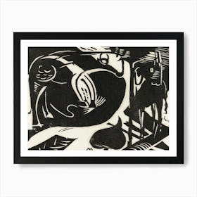 Two Mythical Animals (1914), Franz Marc Art Print