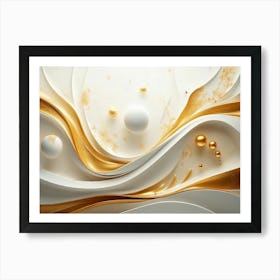 Abstract Gold And White Art Print