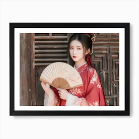 Chinese Woman Holding Fan Art Print
