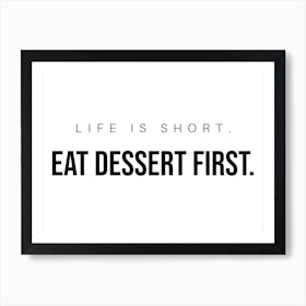 Eat Dessert First Typography Word Art Print