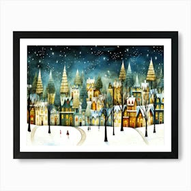 Winter In Canada - Christmas City Art Print