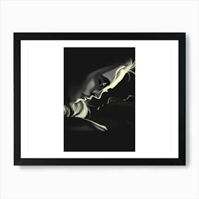 Woman Kissing A Man Art Print