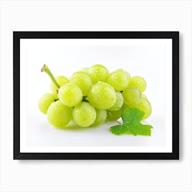 Green Grapes On White Background 1 Art Print