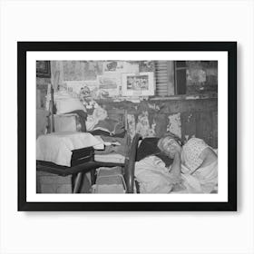 Untitled Photo, Possibly Related To Mexican Woman Resting On Bed In Her Home, San Antonio, Texas By Russell Art Print