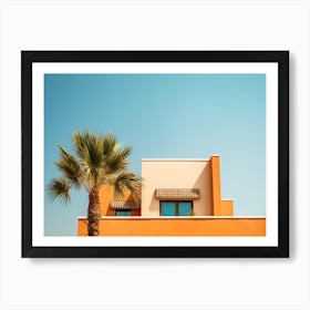 Bright Orange House And Blue Sky Summer Photography Art Print