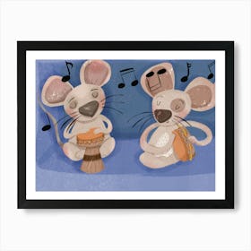 Mice musicians Art Print