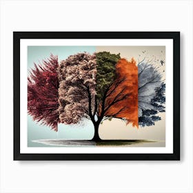 Four Seasons Tree Art Print