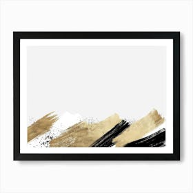 Gold Brush Strokes Canvas Print 2 Art Print